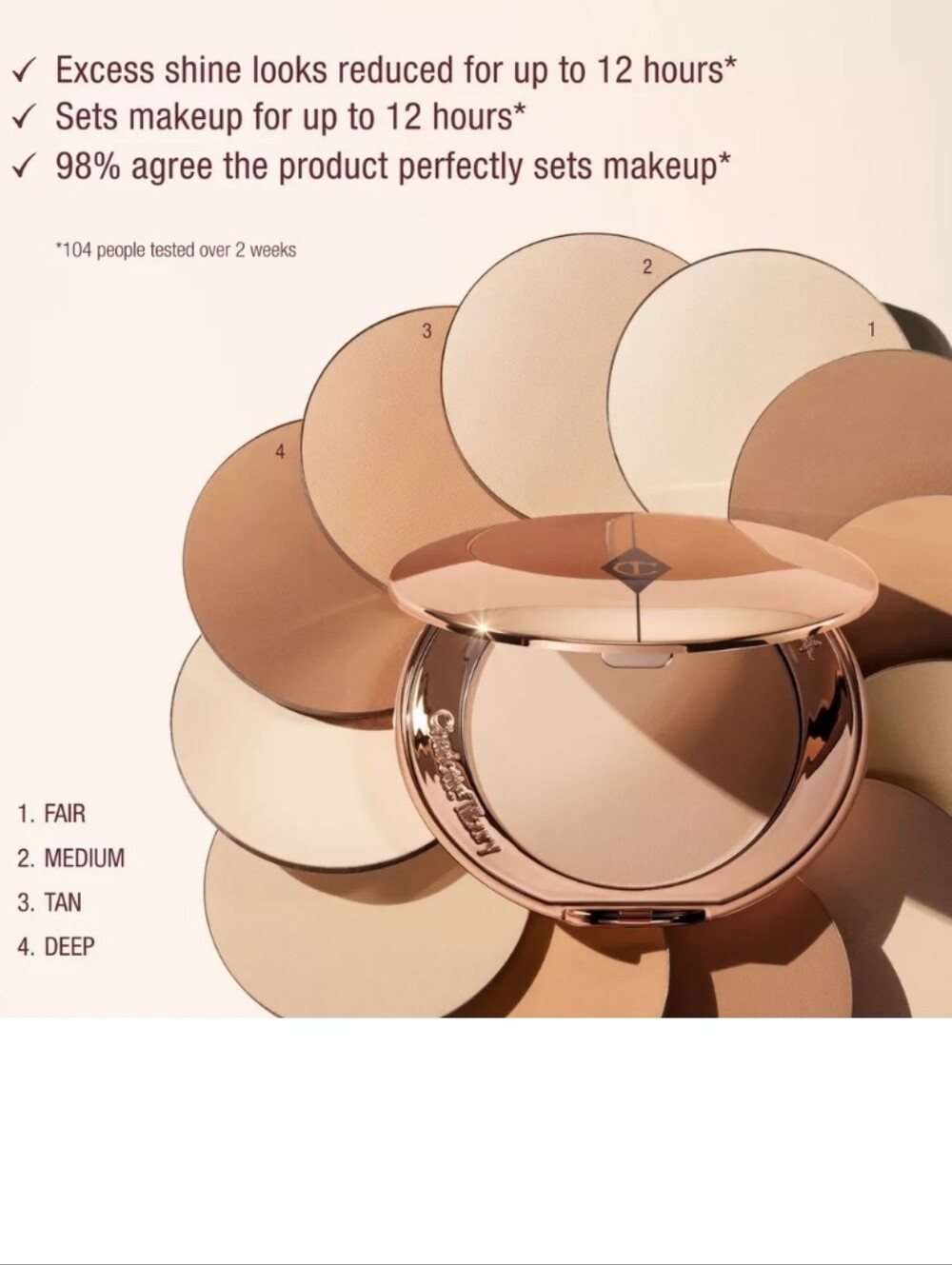 Charlotte Tilbury Airbrush Flawless Finish Smoothing Powder, 1 Fair, .28oz, NIB - Picture 5 of 11
